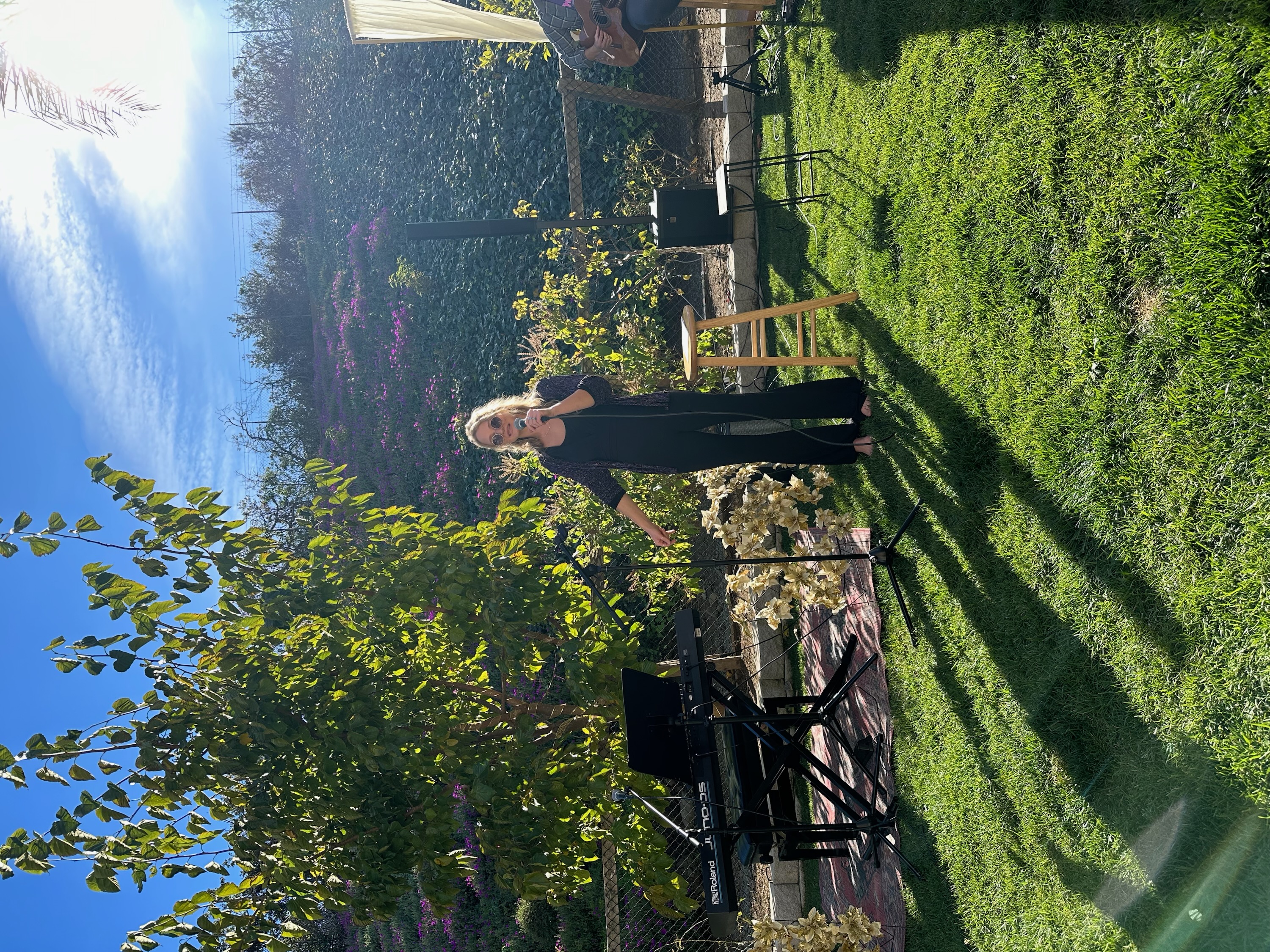 Danielle performing outdoors at the ukulele club